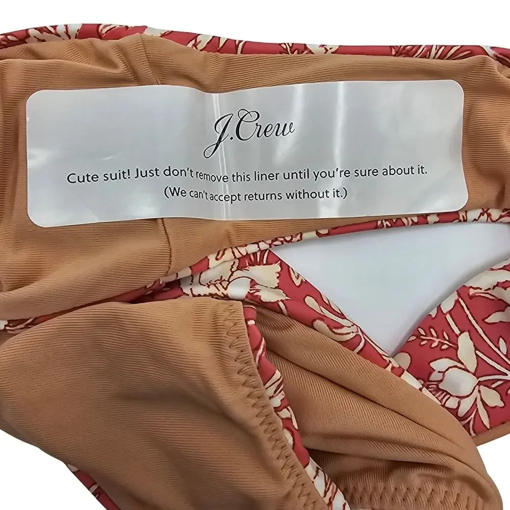 J. Crew Womans size S Curved Waist Cheeky Bikini Bottoms in Tossed Floral NEW